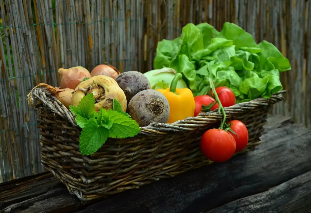 bubble goods |vegetables, basket, vegetable basket